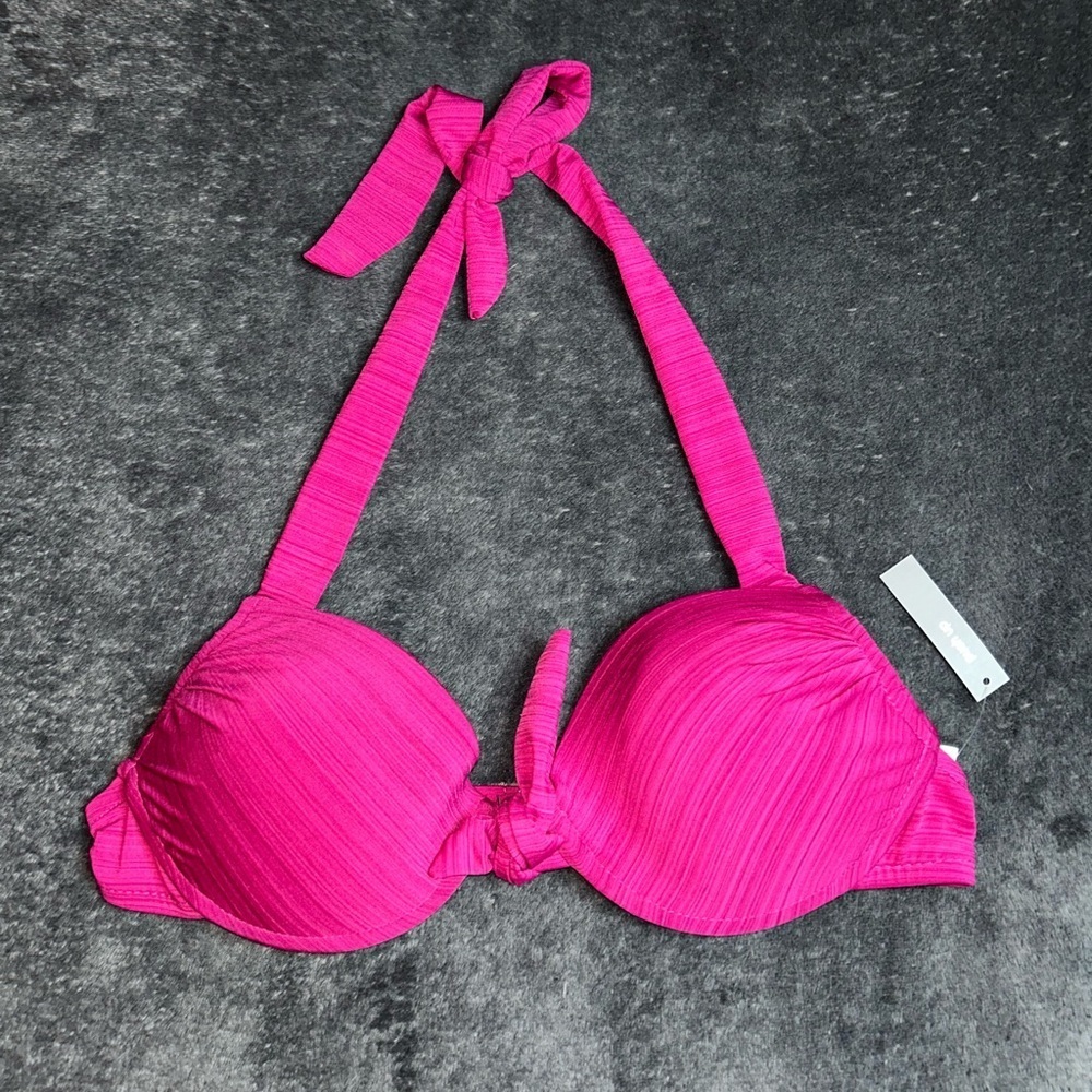 NWOT Mossimo Size L Maroon Push Up Bikini Top - Picture 1 of 4